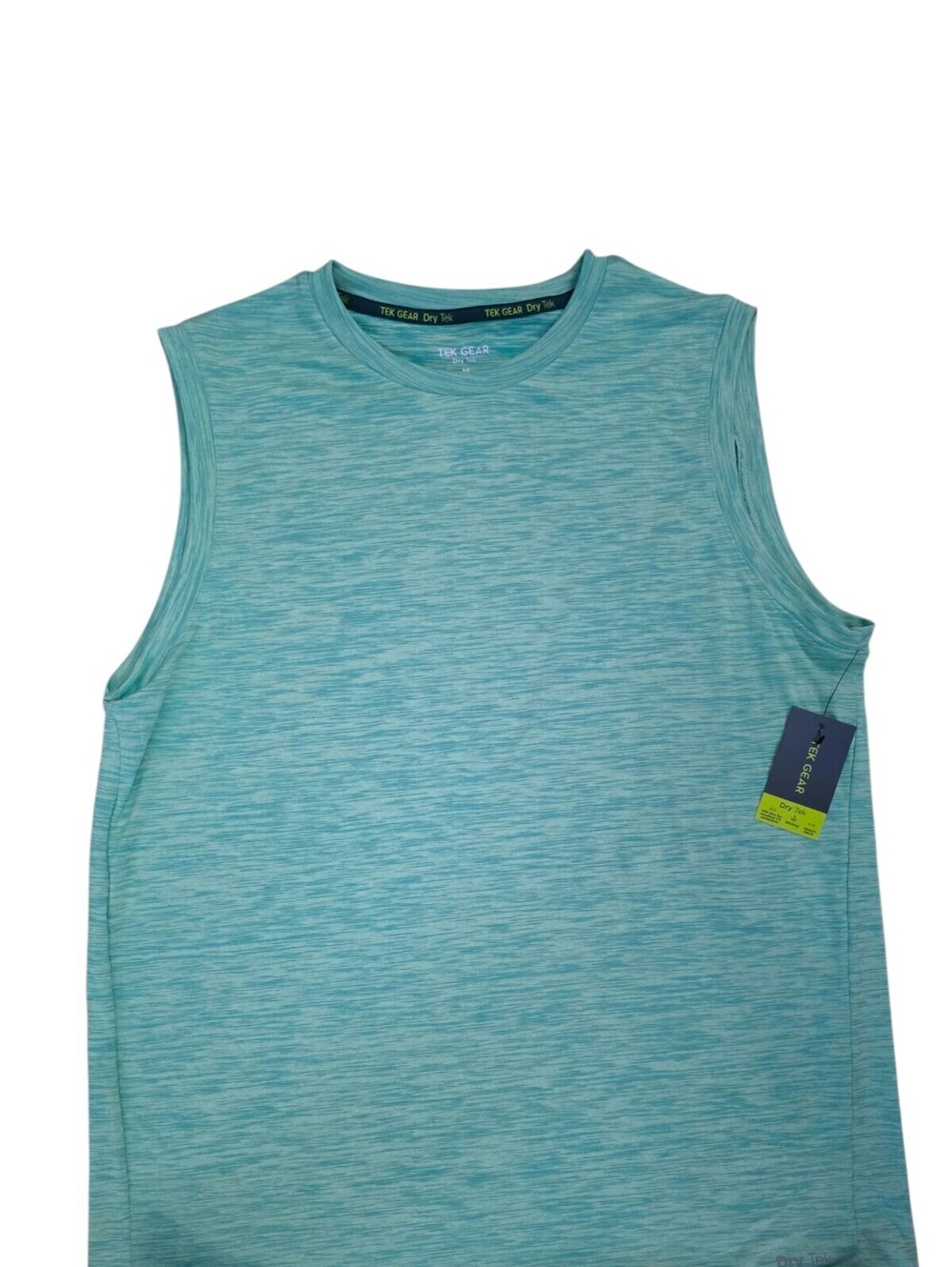 Tek Gear DryTek Performance Tank Large Aqua Moisture Wicking Athletic Gym